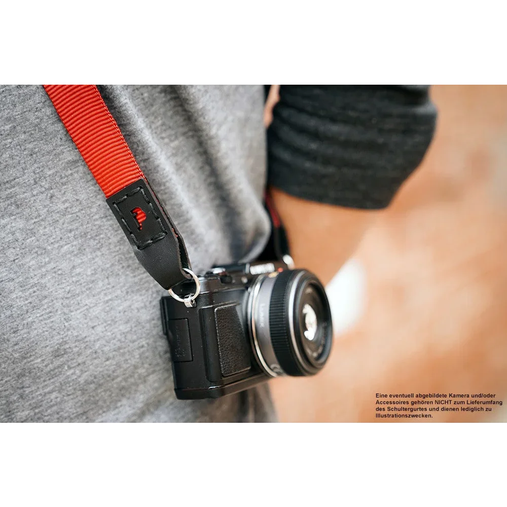 Kameragurte | J.b. Camera Designs Usa | J.b. Camera Designs Kameraband Aus Leder Und Nylon In Rot Braun | Handgefertigt