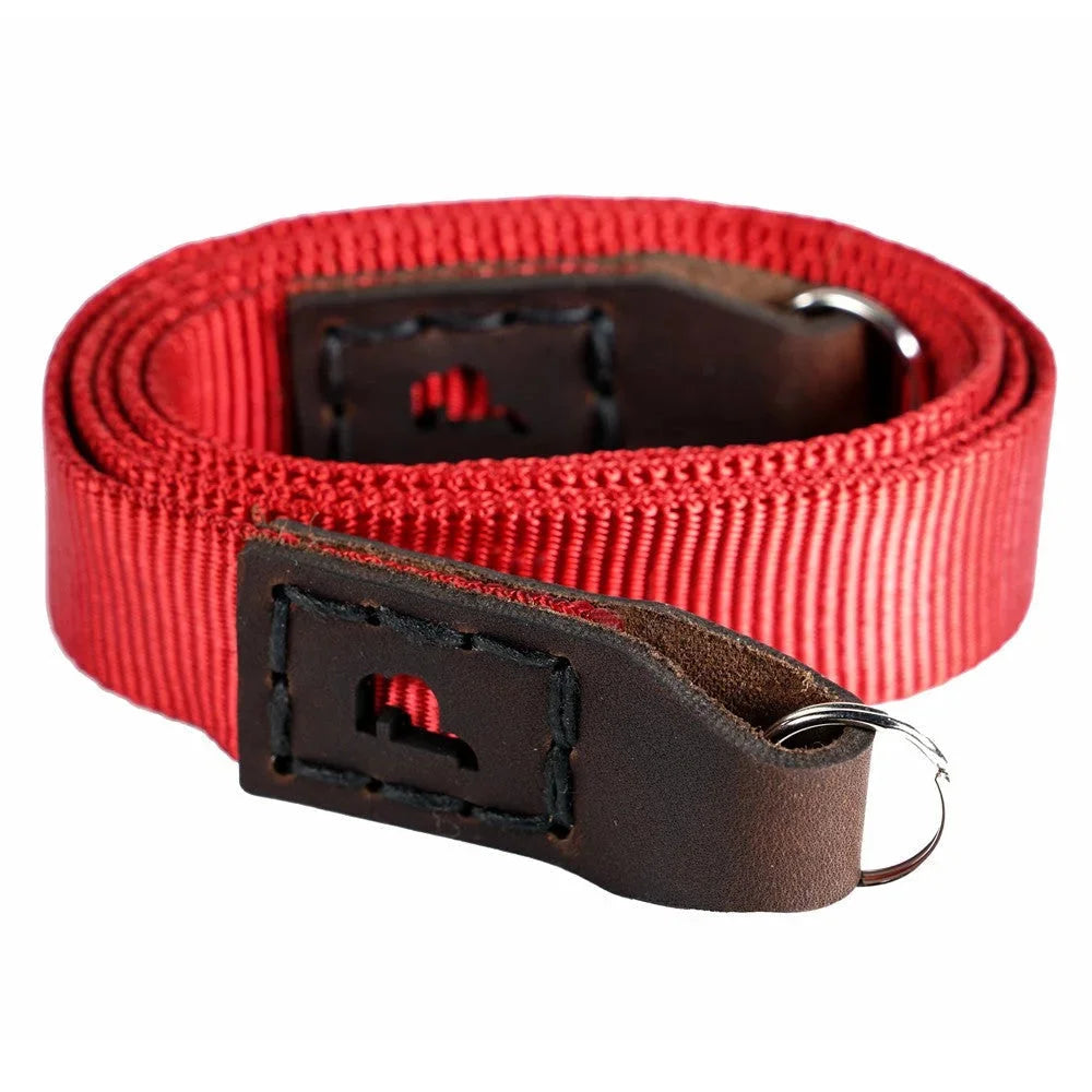 Kameragurte | J.b. Camera Designs Usa | J.b. Camera Designs Kameraband Aus Leder Und Nylon In Rot Braun | Handgefertigt
