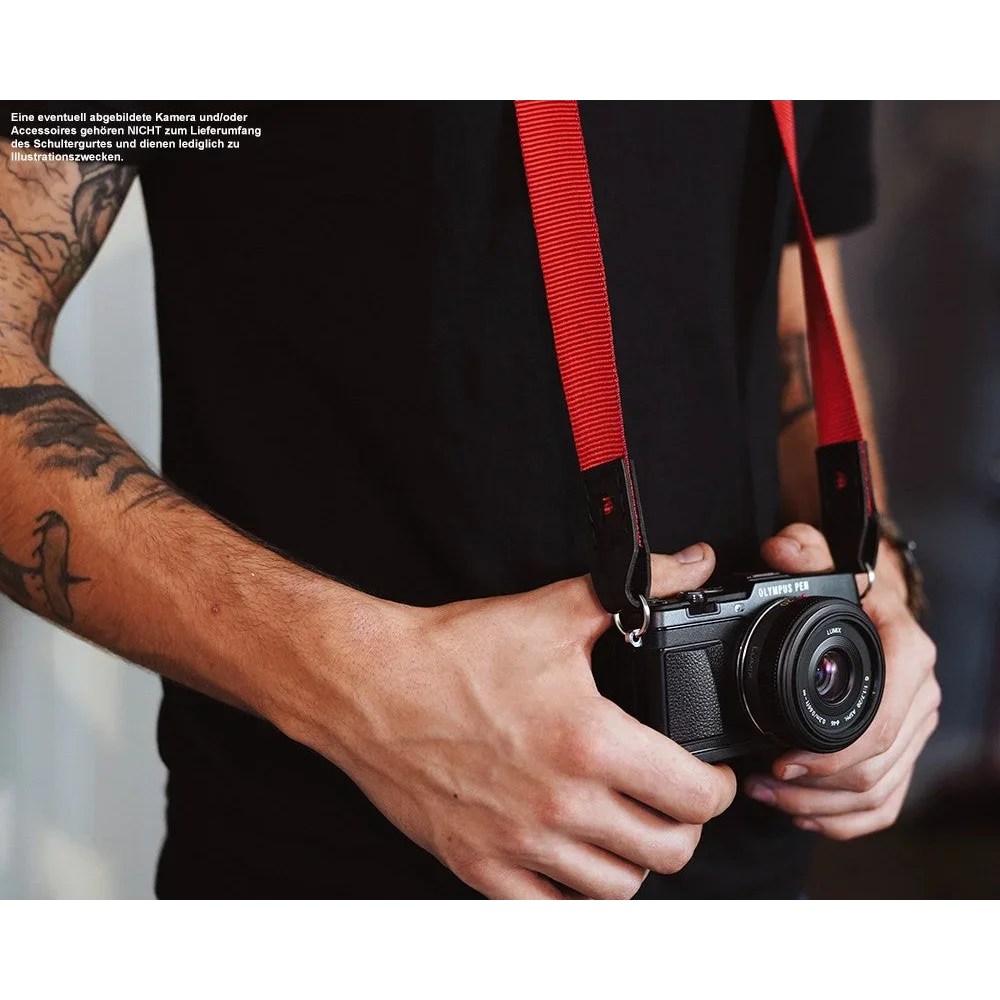 Kameragurte | J.b. Camera Designs Usa | J.b. Camera Designs Kameraband Aus Leder Und Nylon In Rot Braun | Handgefertigt