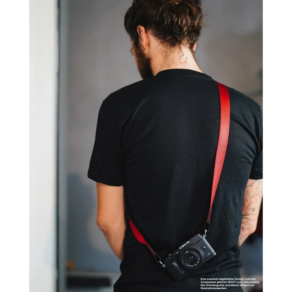 Kameragurte | J.b. Camera Designs Usa | J.b. Camera Designs Kameraband Aus Leder Und Nylon In Rot Braun | Handgefertigt
