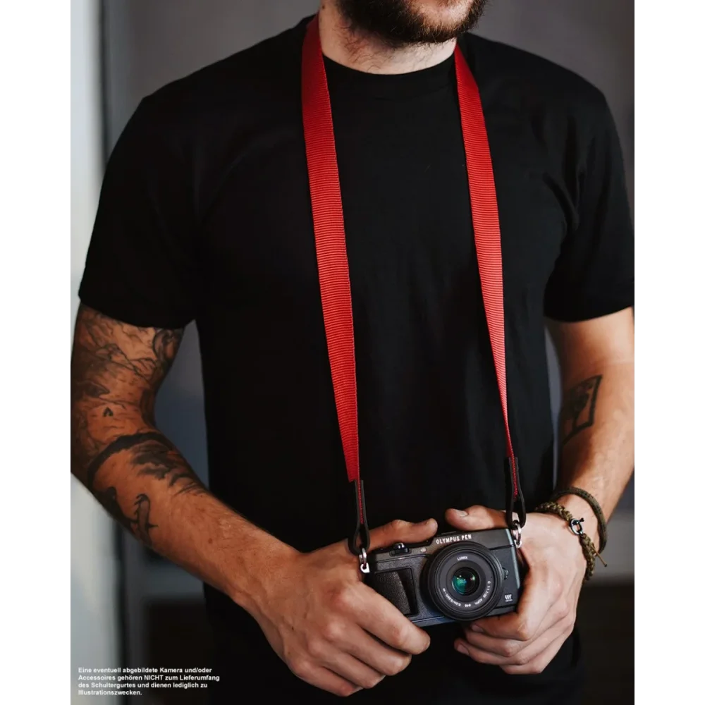 Kameragurte | J.b. Camera Designs Usa | J.b. Camera Designs Kameraband Aus Leder Und Nylon In Rot Braun | Handgefertigt