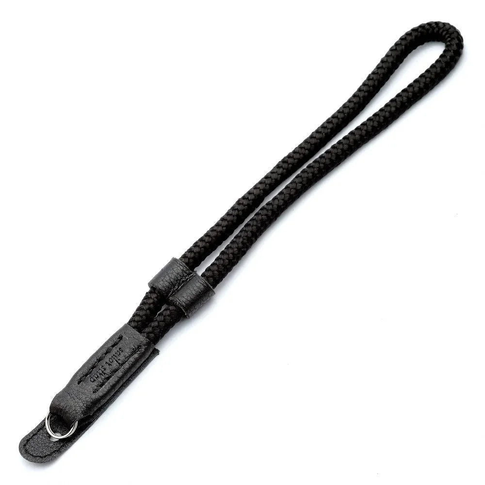 Handschlaufe | Leder, Schwarz, Seil | Sailor Strap | Kamera Handschlaufe Aus Seil Und Leder In Schwarz | Handgefertigt | Sailor Strap