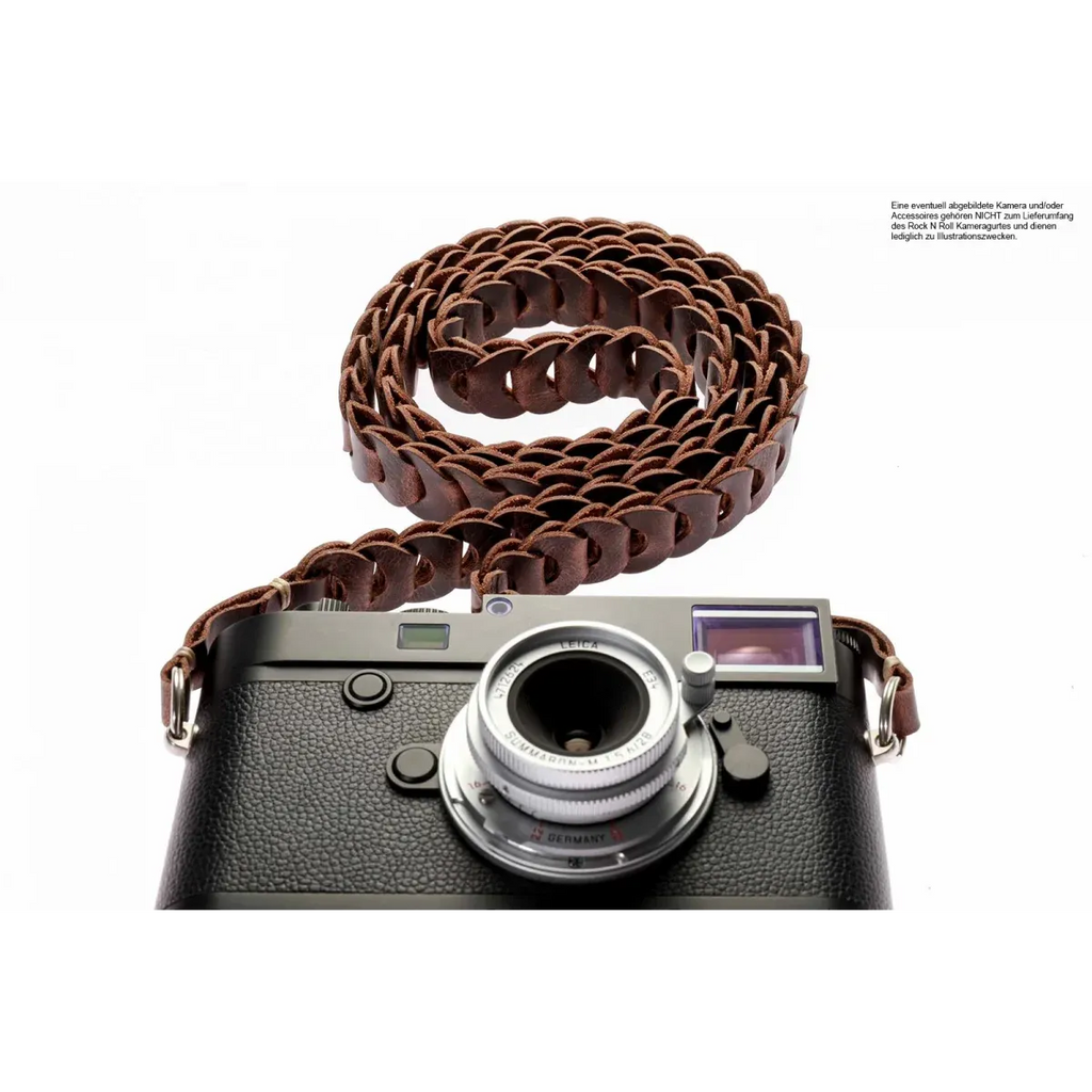 Leather camera top shoulder strap