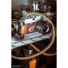 Kameragurte | Leder, Schwarz | Barton 1972 | Kamera Schultergurt Aus Leder | Schwarz Hell Braun | Barton 1972 Design | 105cm