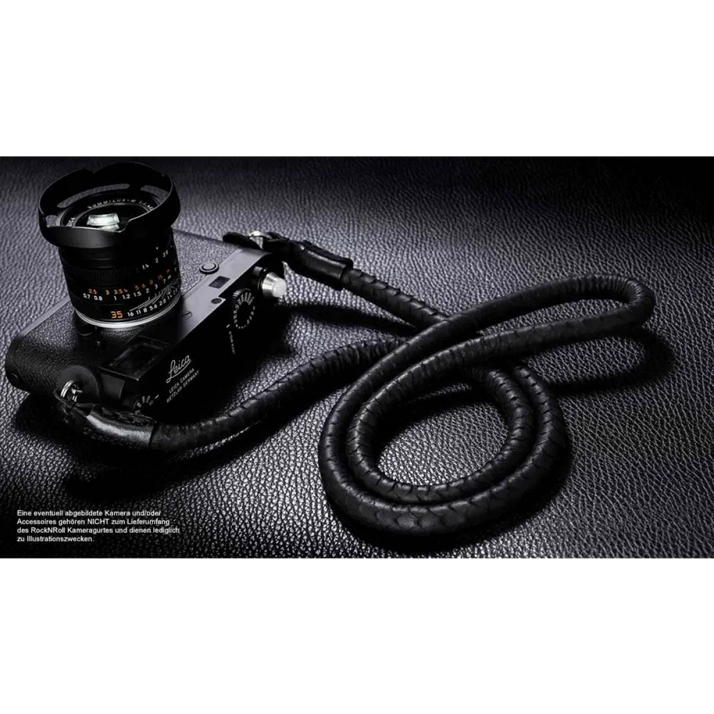 Kameragurte | Leder, Schwarz | Rock n Roll Camera Straps And Bags | Kamera Schultergurt Aus Nappa Leder In Schlangenleder Optik | Rock n