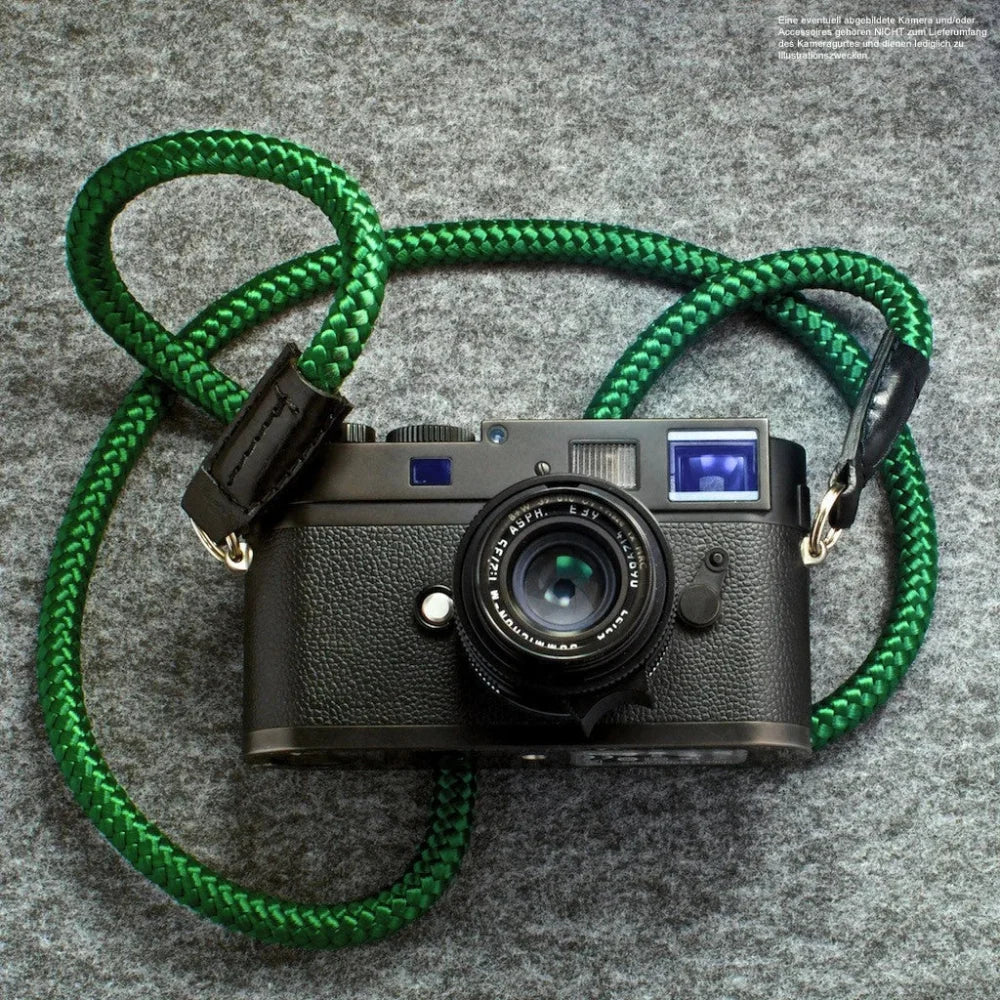 Kameragurte | Khaki / Grün, Leder, Seil | Sailor Strap | Kamera Schultergurt Aus Seil | Geflochten | Sailor Strap | Grün | Handmade |gr.l