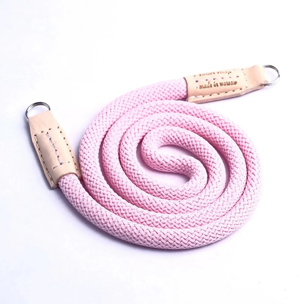Kameragurte | Leder, Rosa / Pink, Seil | Sailor Strap | Kamera Schultergurt Aus Seil Und Feinstem Leder | Paeonia Rosa | Handgefertigt
