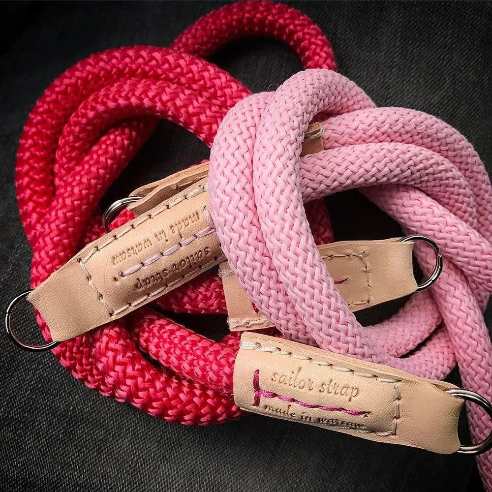 Kameragurte | Leder, Rosa / Pink, Seil | Sailor Strap | Kamera Schultergurt Aus Seil Und Feinstem Leder | Paeonia Rosa | Handgefertigt