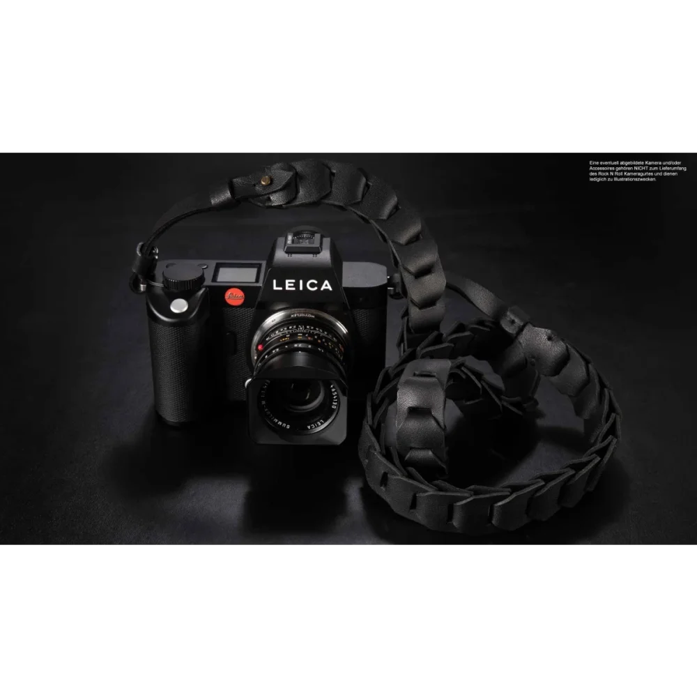 Kameragurte | Leder, Schwarz | Rock n Roll Camera Straps And Bags | Kamera Schultergurt Für Leica Sl Sl2 s | Schwarz | Rock n Roll Camera