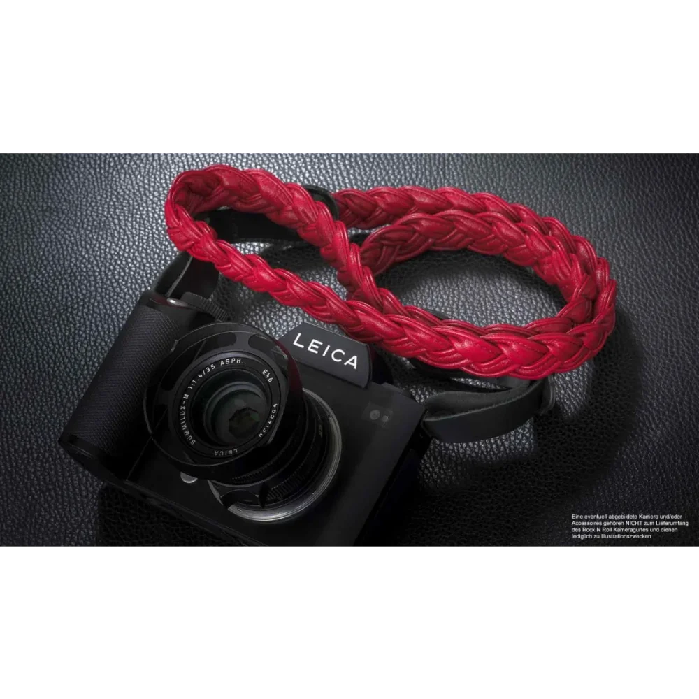 Kameragurte | Leder, Rot | Rock n Roll Camera Straps And Bags | Kamera Schultergurt Für Leica Sl2 Sl s | Rot | Nappa | Rock n Roll Straps