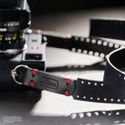 Rock n Roll Camera Straps And Bags Kameragurte | Leder - Leica - New - Schwarz - Schwarz Und Rot | Kamera Schultergurt | Negativfilm Design