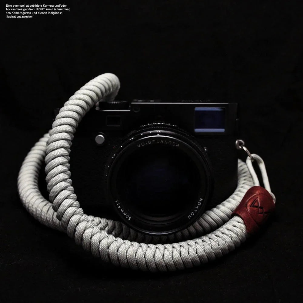 Kameragurte | Grau / Silber, Leder, Seil | Monarch Vii | Kamera Tragegurt Aus Paracord Seil Boa In Grau Von Monarch Straps Vii Usa | Gr.m