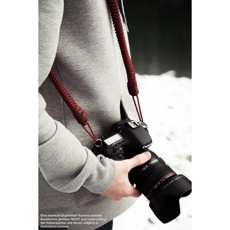Kameragurte | Leder, Rot, Seil | Monarch Vii | Kamera Tragegurt Aus Paracord Seil | Rot | Monarch Straps Boa | Usa Made |gr.s