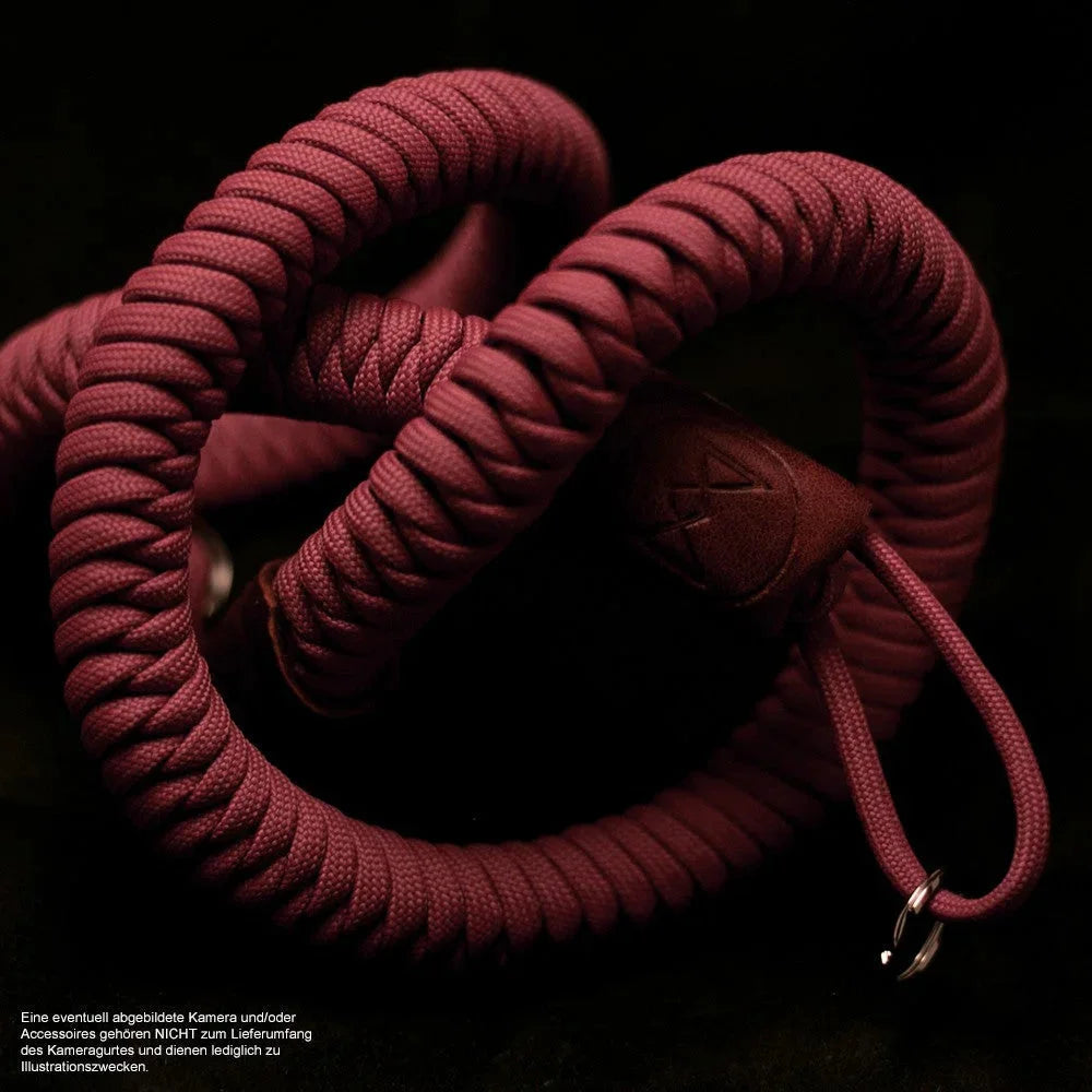 Kameragurte | Leder, Rot, Seil | Monarch Vii | Kamera Tragegurt Aus Paracord Seil | Rot | Monarch Straps Boa | Usa Made |gr.s