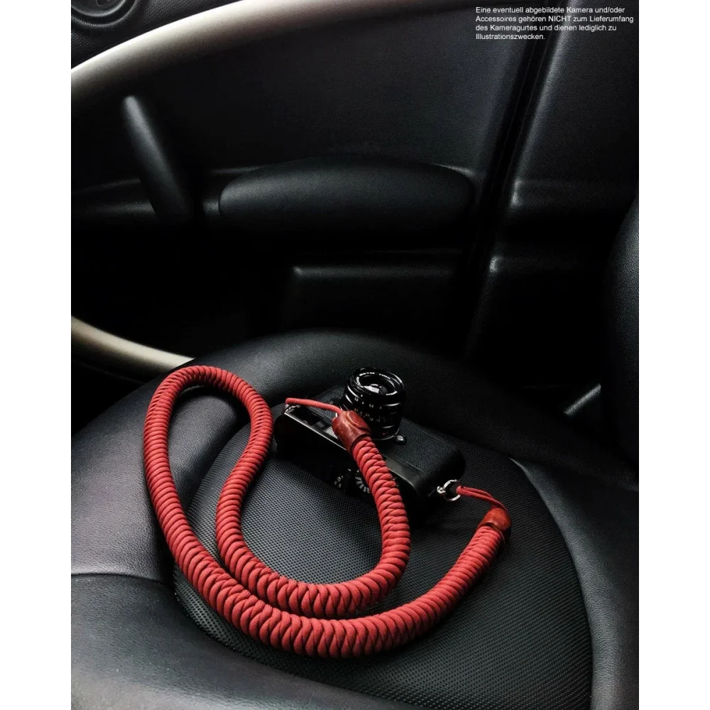 Kameragurte | Leder, Rot, Seil | Monarch Vii | Kamera Tragegurt Aus Paracord Seil | Rot | Monarch Straps Boa | Usa Made |gr.s