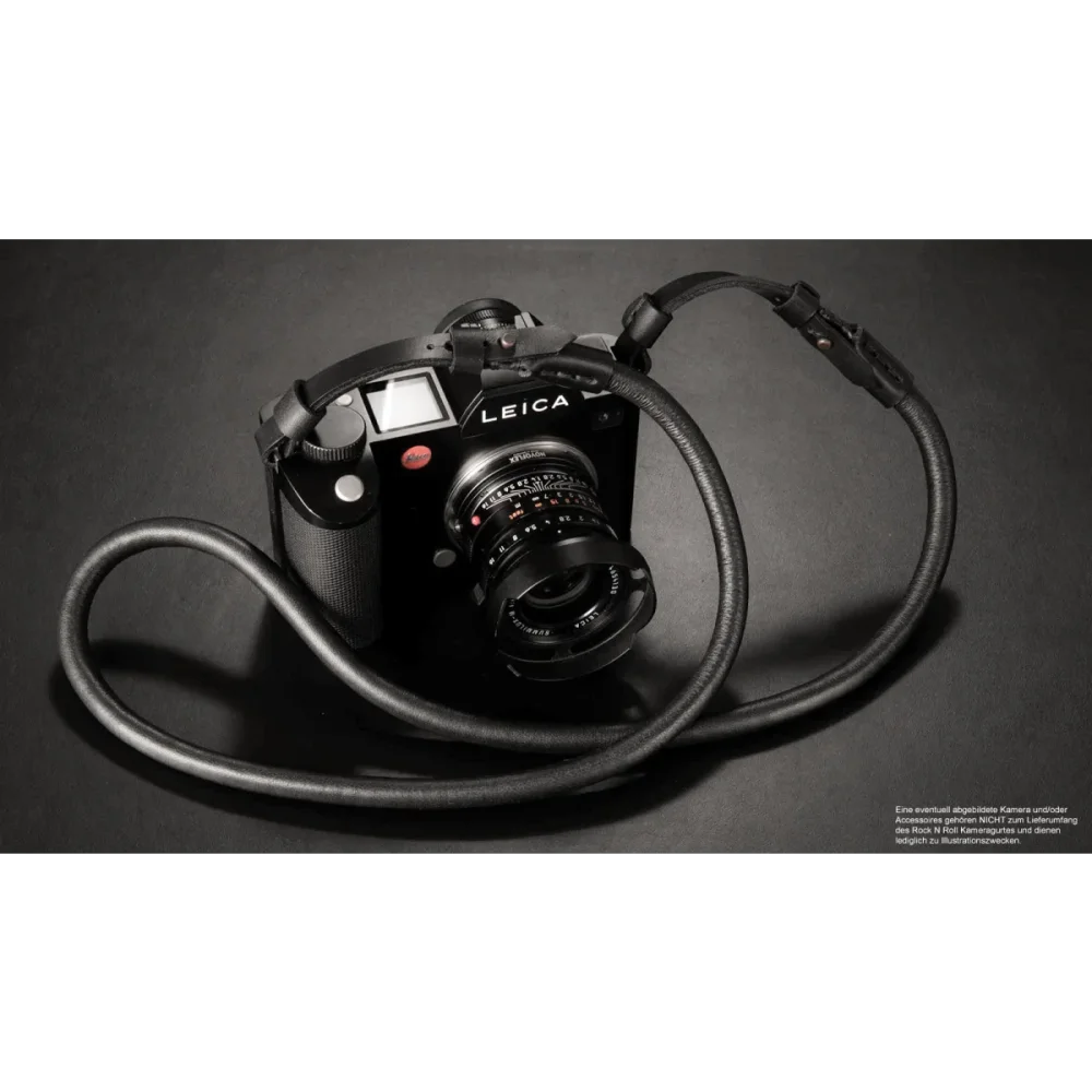 Kameragurte | Leder, Schwarz | Rock n Roll Camera Straps And Bags | Kamera Tragegurt Für Leica Sl Sl2 s Aus Nappaleder | Schwarz | Rock n