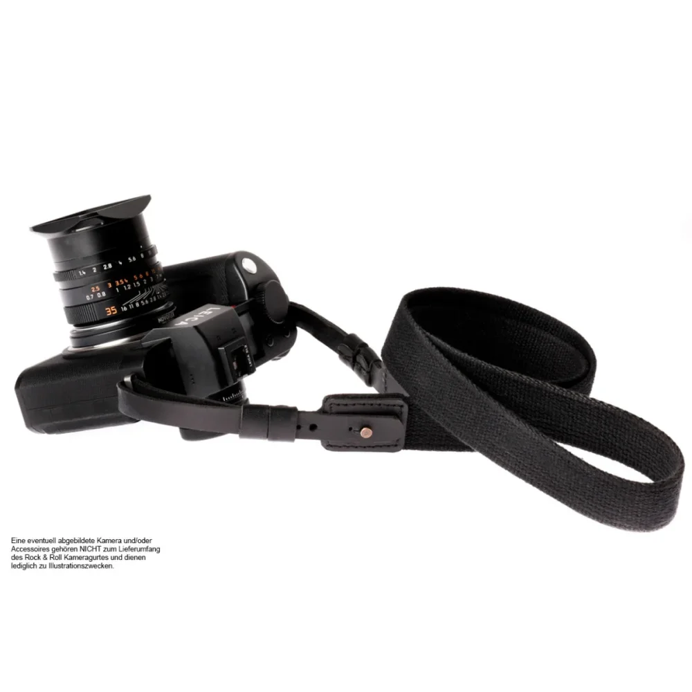 Kameragurte | Baumwolle, Leder, Schwarz | Rock n Roll Camera Straps And Bags | Kamera Tragegurt Für Leica Sl Sl2 Und s | Baumwolle | Schwarz