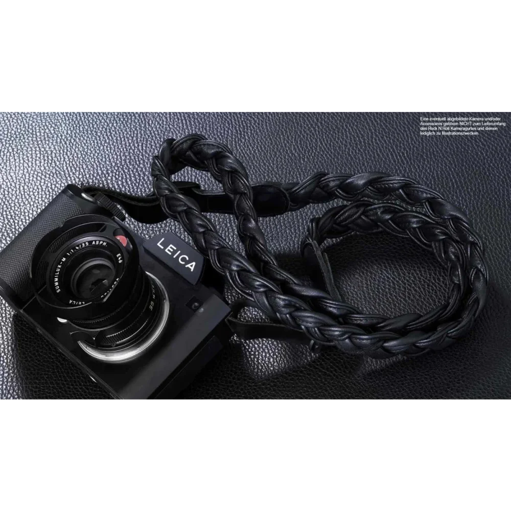 Kameragurte | Leder, Schwarz | Rock n Roll Camera Straps And Bags | Kamera Trageriemen Für Leica Sl Sl2 s | Nappaleder | Schwarz | Rock n
