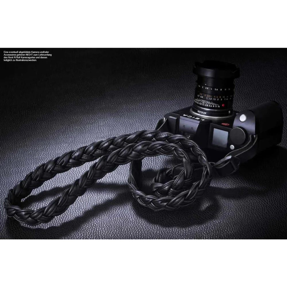 Kameragurte | Leder, Schwarz | Rock n Roll Camera Straps And Bags | Kamera Trageriemen Für Leica Sl Sl2 s | Nappaleder | Schwarz | Rock n