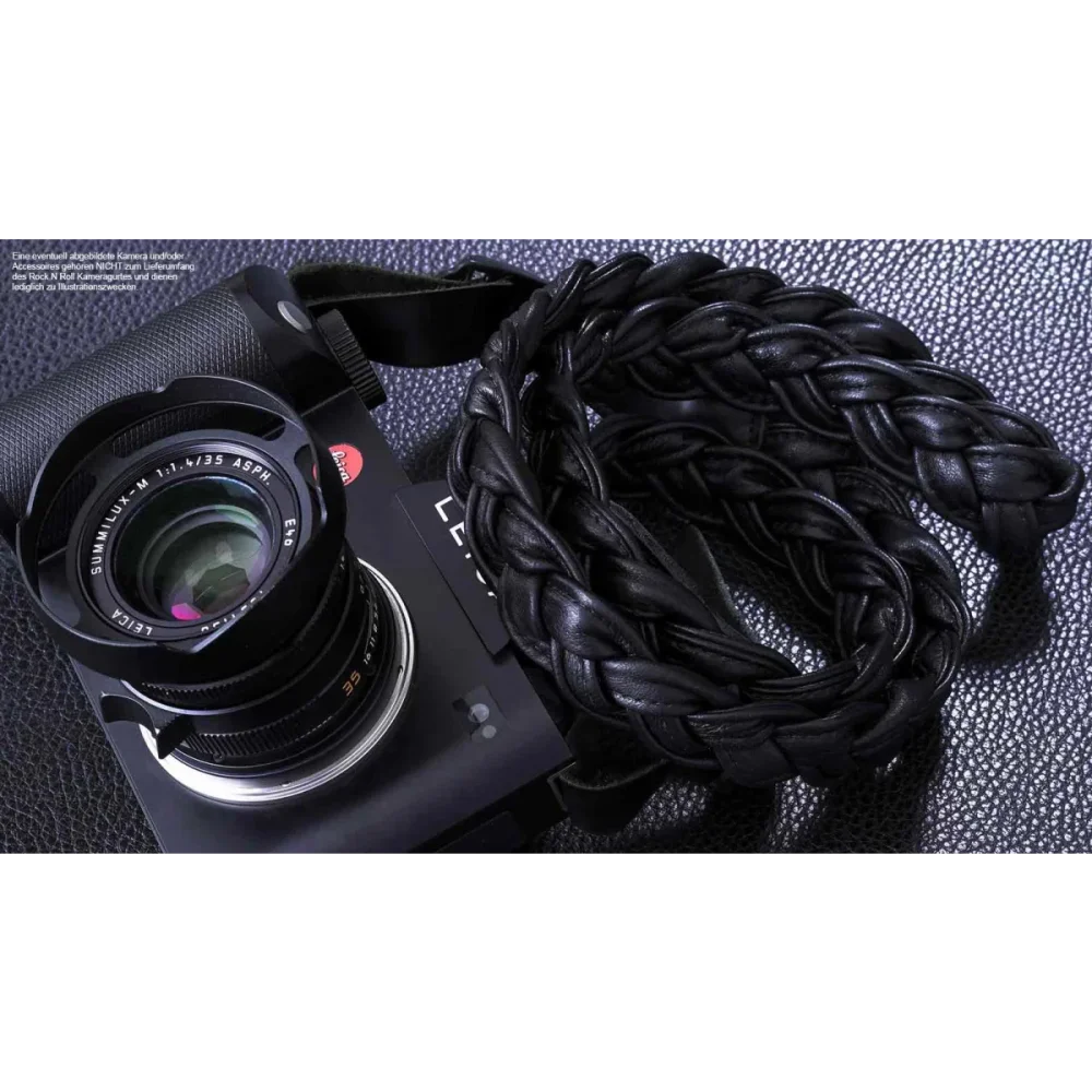 Kameragurte | Leder, Schwarz | Rock n Roll Camera Straps And Bags | Kamera Trageriemen Für Leica Sl Sl2 s | Nappaleder | Schwarz | Rock n