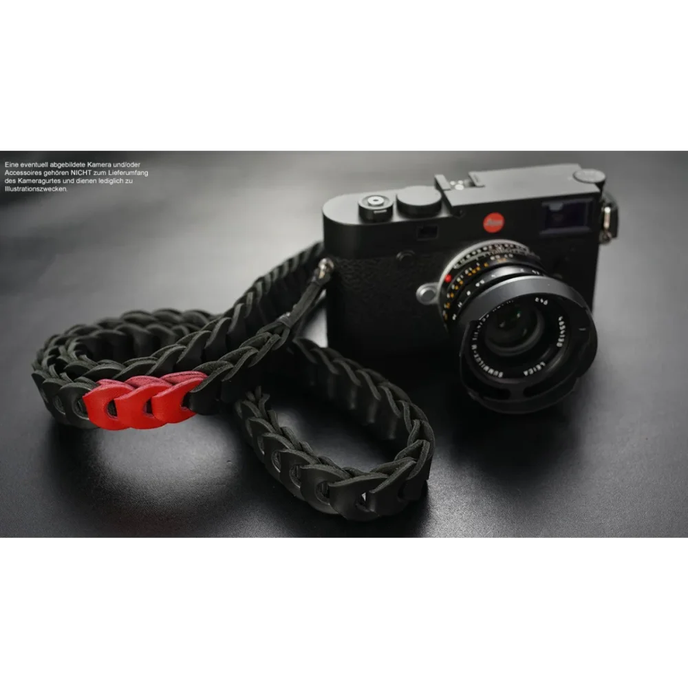 Kameragurte | Leder, Schwarz Und Rot | Rock n Roll Camera Straps And Bags | Kameraband Aus Leder | Rock n Roll Camera Straps | Schwarz Rot |