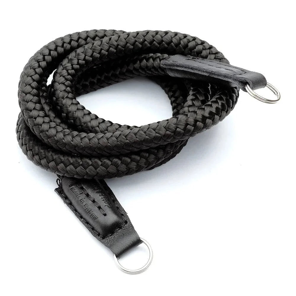 Kameragurte | Leder, Schwarz, Seil | Sailor Strap | Kameraband Aus Seil | Rope Und Leder Von Sailor Strap | Schwarz | Handmade |gr.s