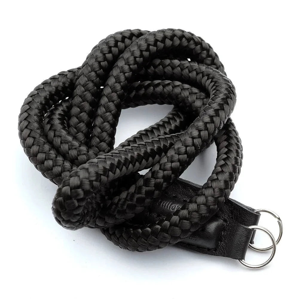 Kameragurte | Leder, Schwarz, Seil | Sailor Strap | Kameraband Aus Seil | Rope Und Leder Von Sailor Strap | Schwarz | Handmade |gr.s