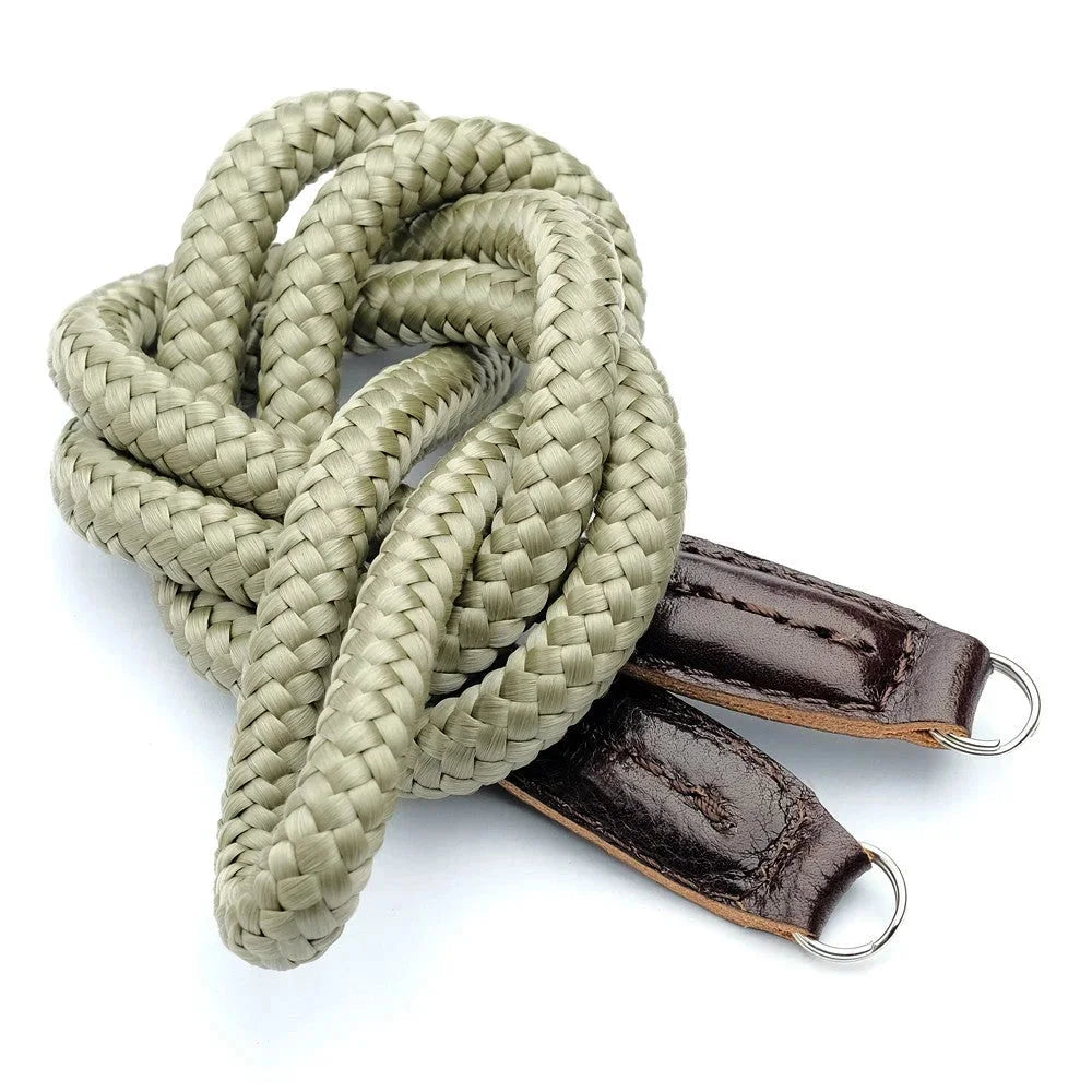 Kameragurte | Khaki / Grün, Leder, Seil | Sailor Strap | Kameragurt Aus Leder Und Seil Von Sailor Strap | Olive Grün | Handmade |gr.s