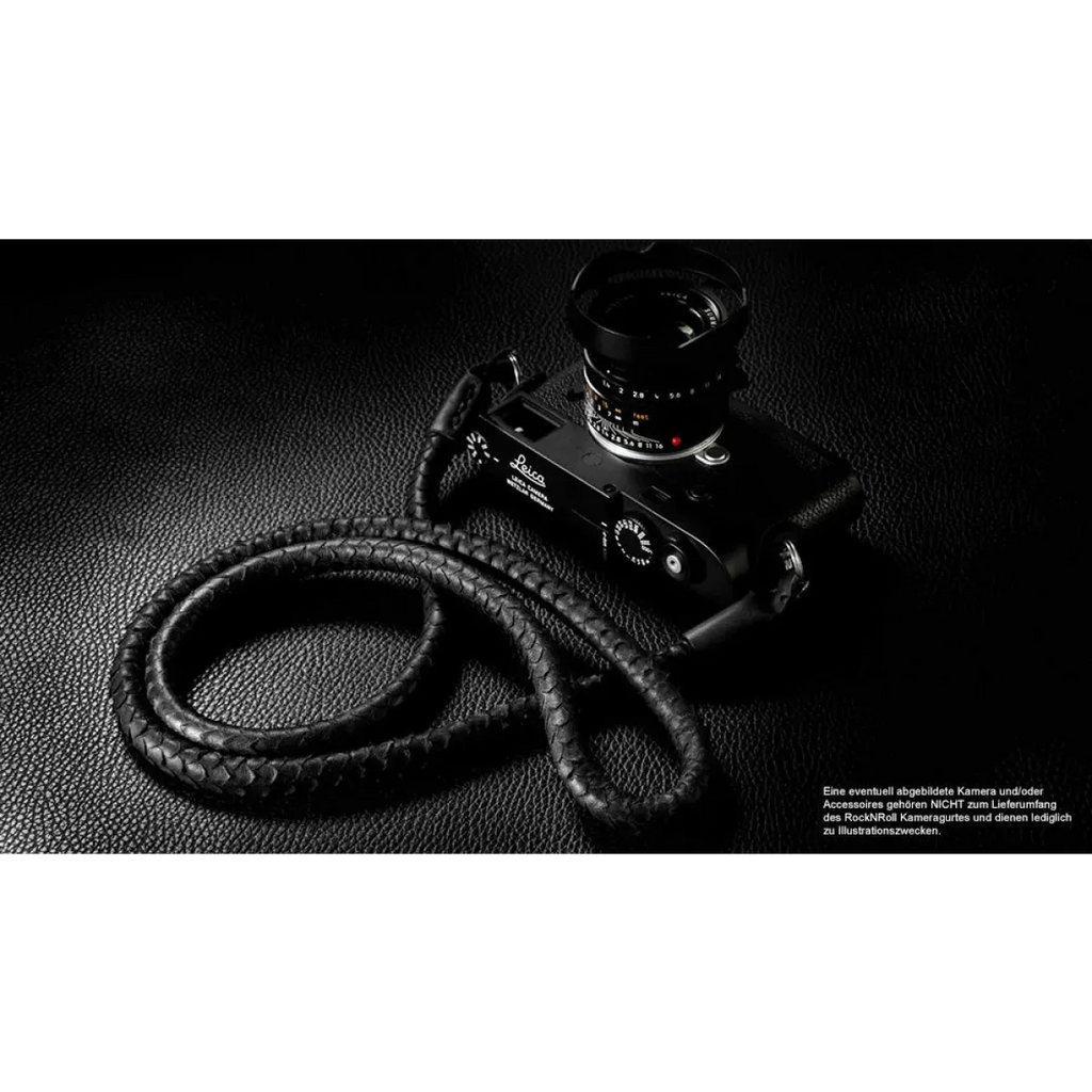 Kameragurte | Leder, Schwarz | Rock n Roll Camera Straps And Bags | Kameragurt Aus Nappaleder In Schlangenleder Design | Rock n Roll Straps