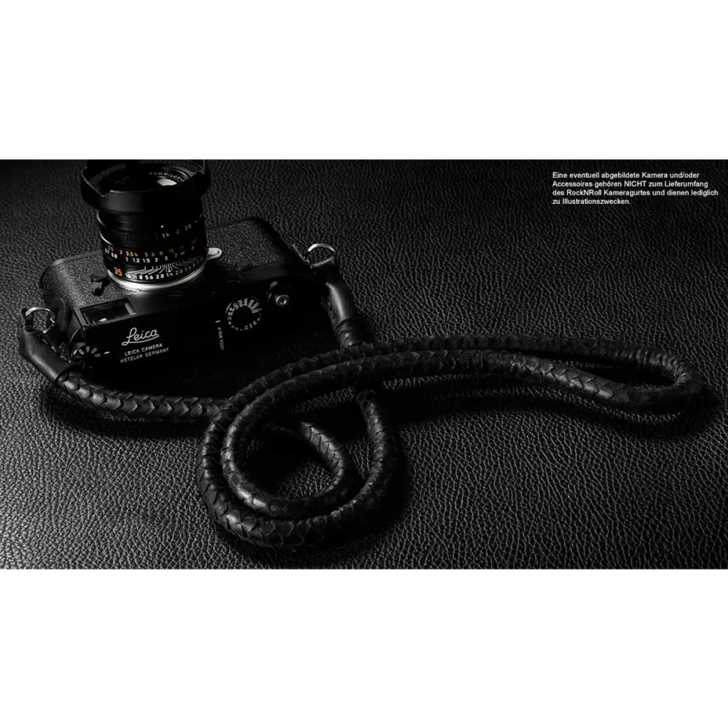 Kameragurte | Leder, Schwarz | Rock n Roll Camera Straps And Bags | Kameragurt Aus Nappaleder In Schlangenleder Design | Rock n Roll Straps