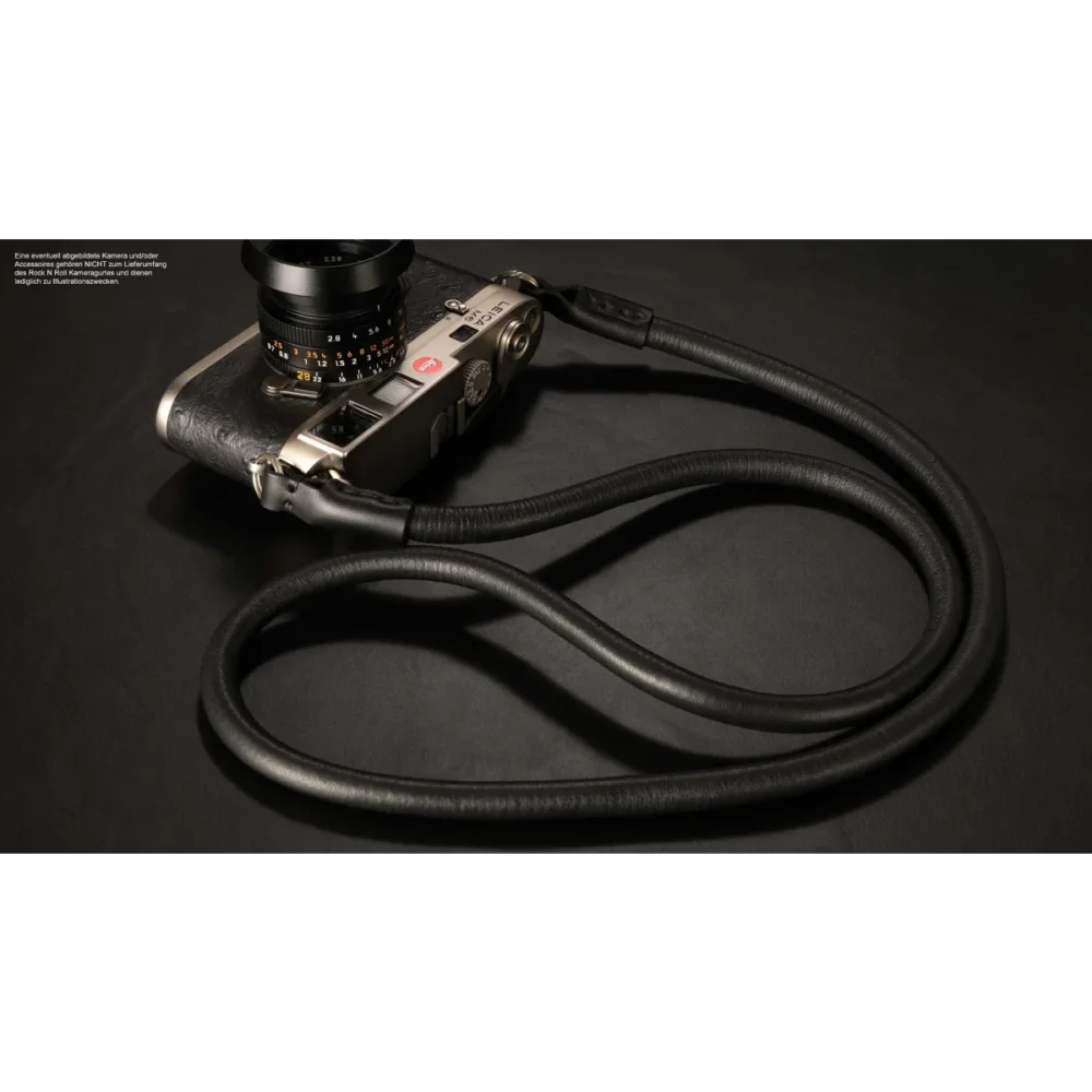 Kameragurte | Leder, Schwarz | Rock n Roll Camera Straps And Bags | Kameragurt Aus Nappaleder Und Seil In Schwarz | Rock n Roll Camera