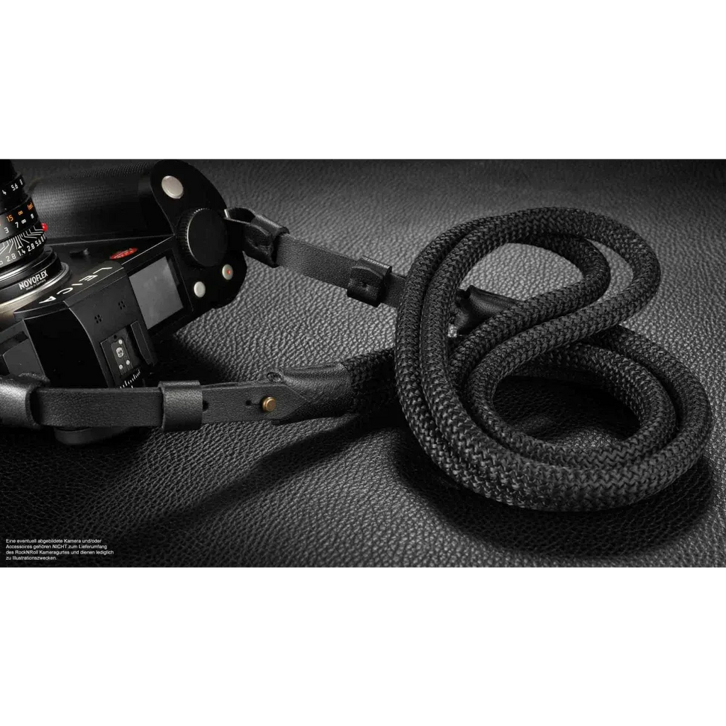 Kameragurte | Leder, Schwarz, Seil | Rock n Roll Camera Straps And Bags | Kameragurt Aus Seil Für Leica Sl2 Sl s | Poly Seide | Rock n Roll