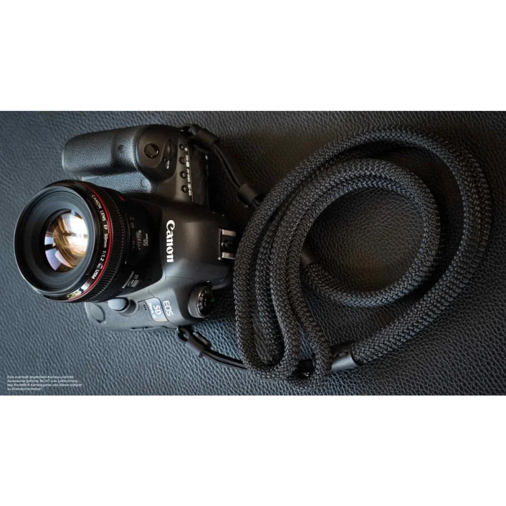 Kameragurte | Leder, Schwarz, Seil | Rock n Roll Camera Straps And Bags | Kameragurt Aus Seil Und Leder Für Dslr Und Systemkameras | Rock n
