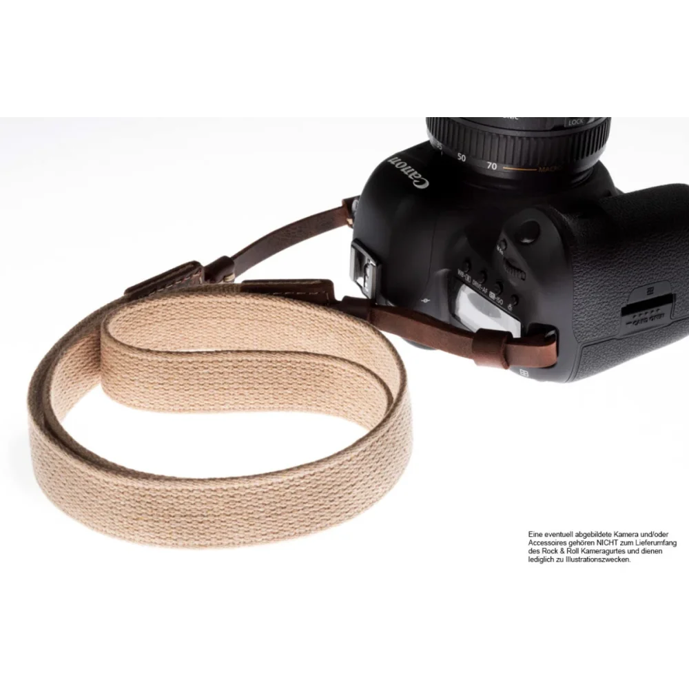 Kameragurte | Baumwolle, Beige / Weiß, Leder | Rock n Roll Camera Straps And Bags | Kameragurt Für Dslr Und Systemkamera Aus Baumwolle |