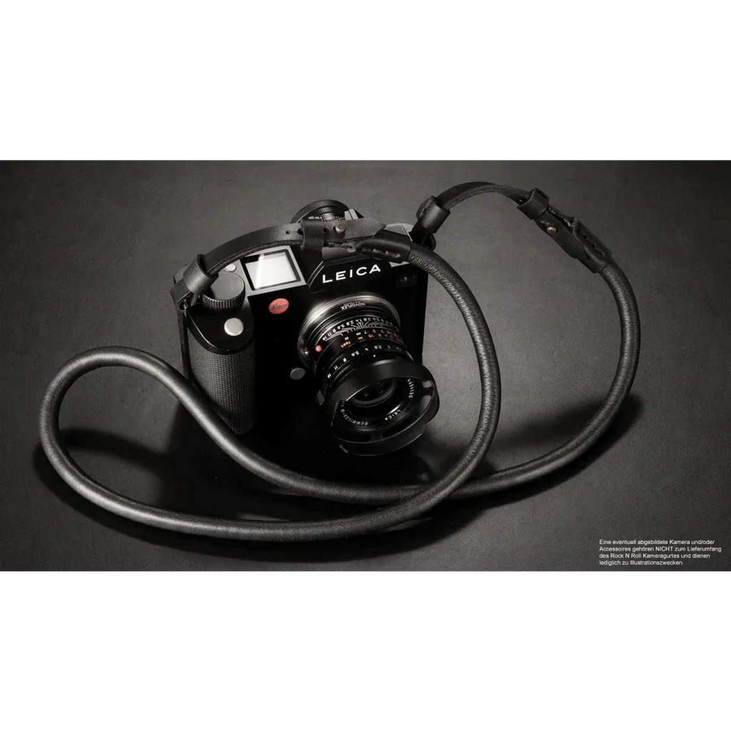 Kameragurte | Leder, Schwarz | Rock n Roll Camera Straps And Bags | Kameragurt Für Leica Sl2 Sl s | Nappaleder | Seil | Schwarz | Rock n