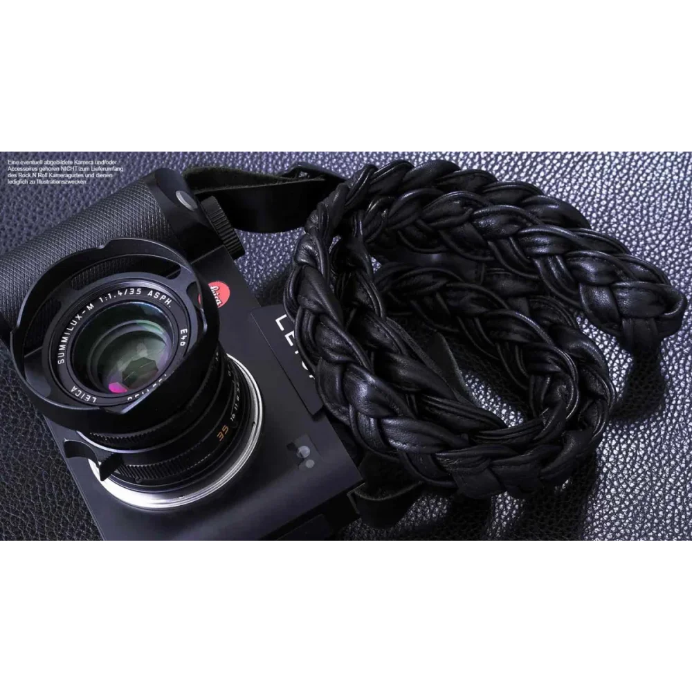 Kameragurte | Leder, Schwarz | Rock n Roll Camera Straps And Bags | Kameragurt Für Leica Sl2 Sl s | Schwarz | Nappa Leder | Rock n Roll