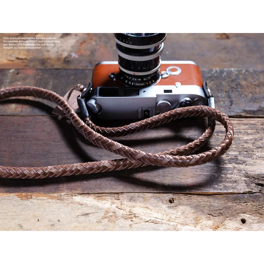 Kameragurte | Dunkelbraun, Leder | Barton 1972 | Kameragurt Für Z.b. Leica Aus Leder | Barton 1972 | Braun Schwarz | 105cm