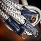 Kameragurte | Grau / Silber, Leder, Seil | Sailor Strap | Kameragurt Seil Und Leder Von Sailor Strap | Silber Grau | Handgefertigt |gr.l