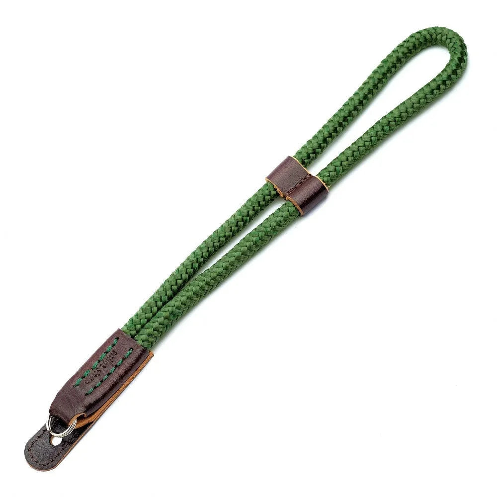 Handschlaufe | Khaki / Grün, Leder, Seil | Sailor Strap | Kameraschlaufe Aus Leder Und Seil | Dunkel Grün | Handgefertigt Von Sailor Strap