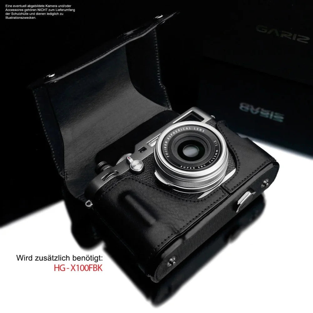 Half Case Bereitschaftstasche | Fuji, Leder, Schwarz | Gariz Design | Kameraschutz Aus Leder | Gariz Fototasche Für Fujifilm X100f Benötigt