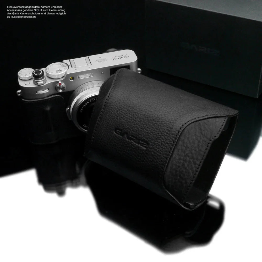 Half Case Bereitschaftstasche | Fuji, Leder, Schwarz | Gariz Design | Kameraschutz Für Fujifilm X100v | Passend Für Gariz Leder Tasche