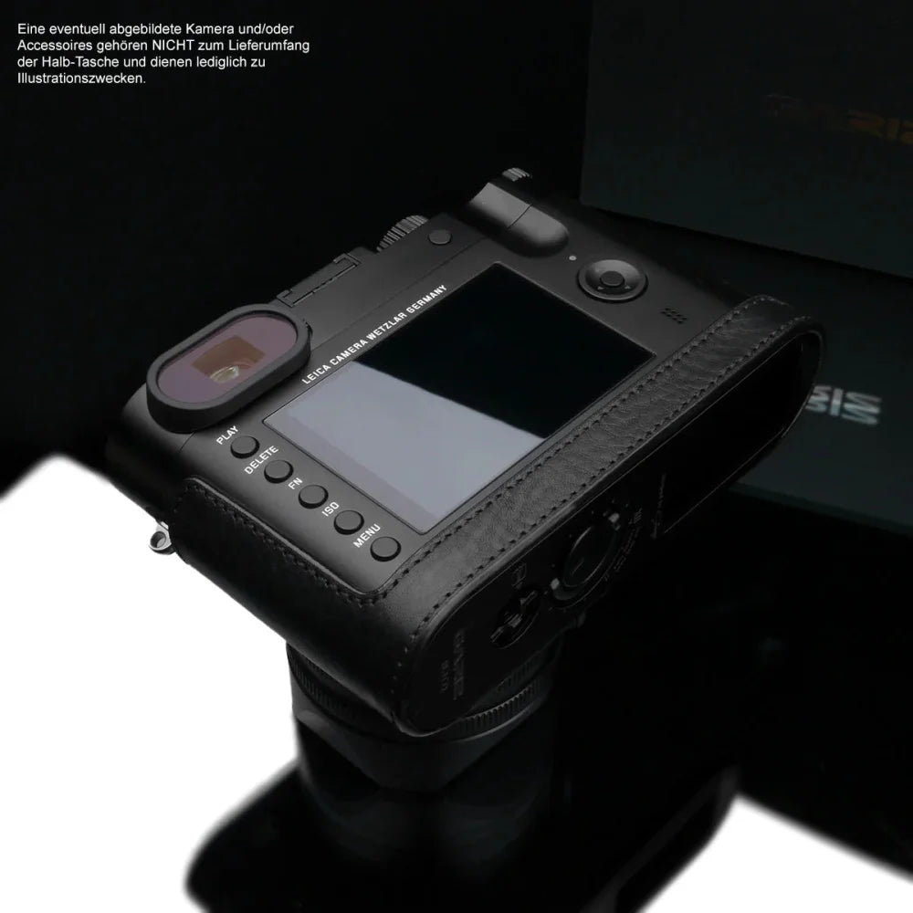Half Case Bereitschaftstasche | Leder, Leica, Schwarz | Gariz Design | Kameratasche Aus Leder Für Leica Q-p Und Leica q (typ 116) In Schwarz