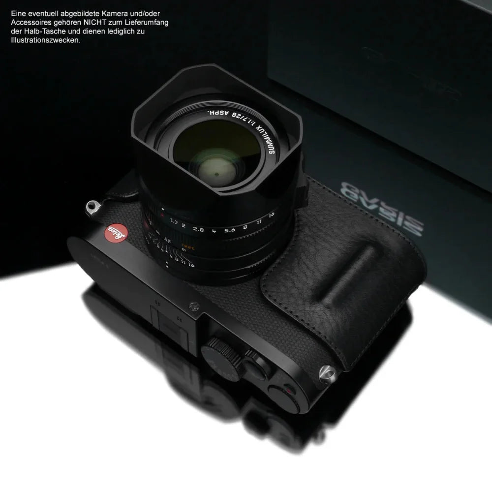 Half Case Bereitschaftstasche | Leder, Leica, Schwarz | Gariz Design | Kameratasche Aus Leder Für Leica Q-p Und Leica q (typ 116) In Schwarz
