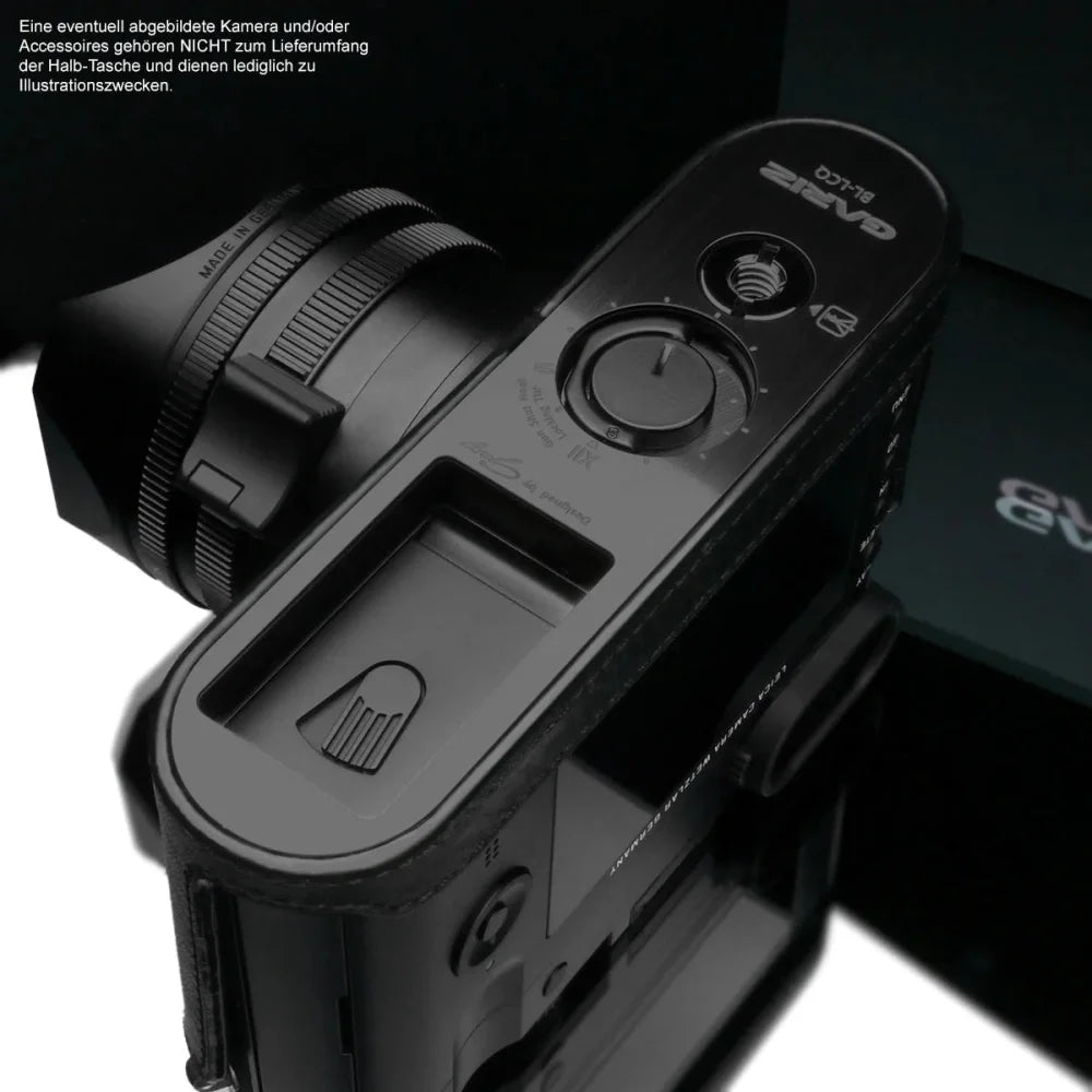 Half Case Bereitschaftstasche | Leder, Leica, Schwarz | Gariz Design | Kameratasche Aus Leder Für Leica Q-p Und Leica q (typ 116) In Schwarz