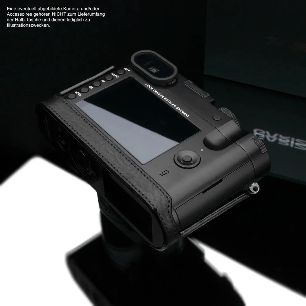 Half Case Bereitschaftstasche | Leder, Leica, Schwarz | Gariz Design | Kameratasche Aus Leder Für Leica Q-p Und Leica q (typ 116) In Schwarz