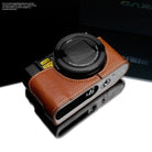 Half Case Bereitschaftstasche | Hellbraun, Leder, Panasonic | Gariz Design | Kameratasche Aus Leder Für Panasonic Lumix Dmc-lx15 Dmc-lx10