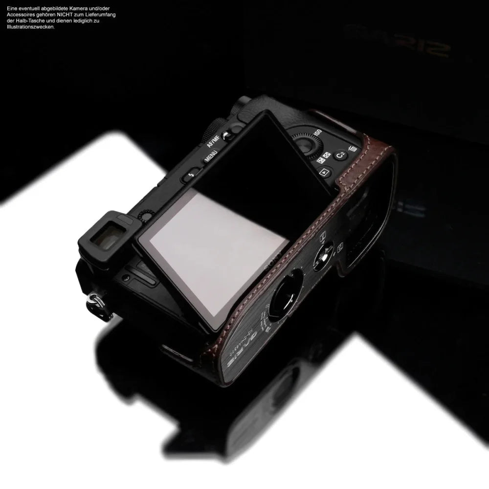 Half Case Bereitschaftstasche | Dunkelbraun, Leder, Sony | Gariz Design | Kameratasche Aus Leder Für Sony Alpha 6100 6300 Und 6400 In Braun