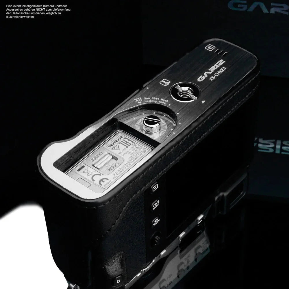Half Case Bereitschaftstasche | Fuji, Leder, Schwarz | Gariz Design | Kameratasche Für Fujifilm X-e3 Aus Leder In Schwarz Von Gariz Design