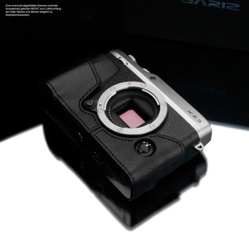 Half Case Bereitschaftstasche | Fuji, Leder, Schwarz | Gariz Design | Kameratasche Für Fujifilm X-e3 Aus Leder In Schwarz Von Gariz Design