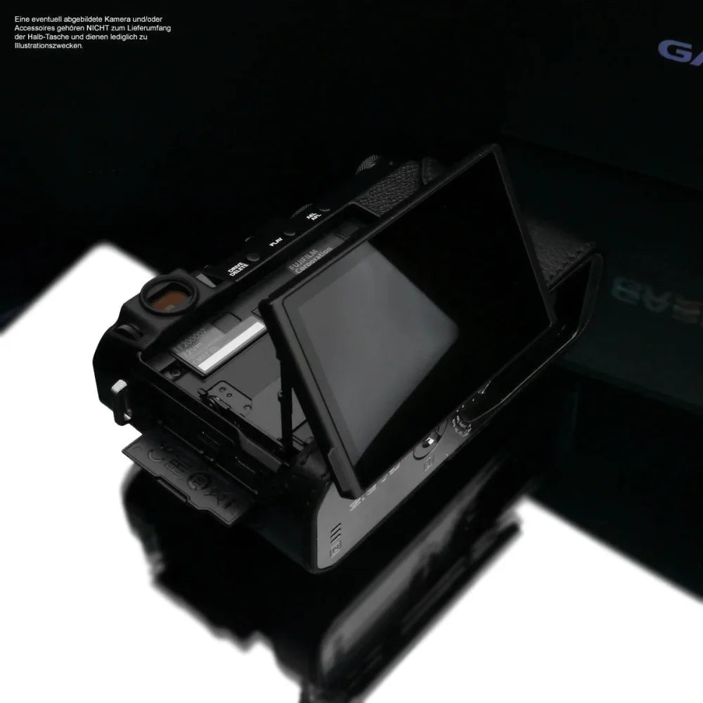 Half Case Bereitschaftstasche | Fuji, Leder, Schwarz | Gariz Design | Kameratasche Für Fujifilm X-e4 | Leder In Schwarz | Gariz Design |